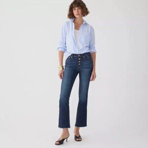 J.Crew 9" Demi-Boot Stretch Crop Jean in Dark Worn Wash Size 28